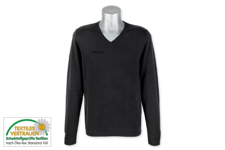 Bild von Herren V-Pullover Premium-Cotton NO. 143 Hakro, schwarz