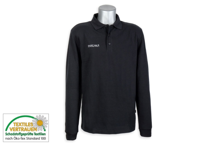 Bild von Herren Longsleeve 815 Polo, schw. Mikralinar Hakro schwarz